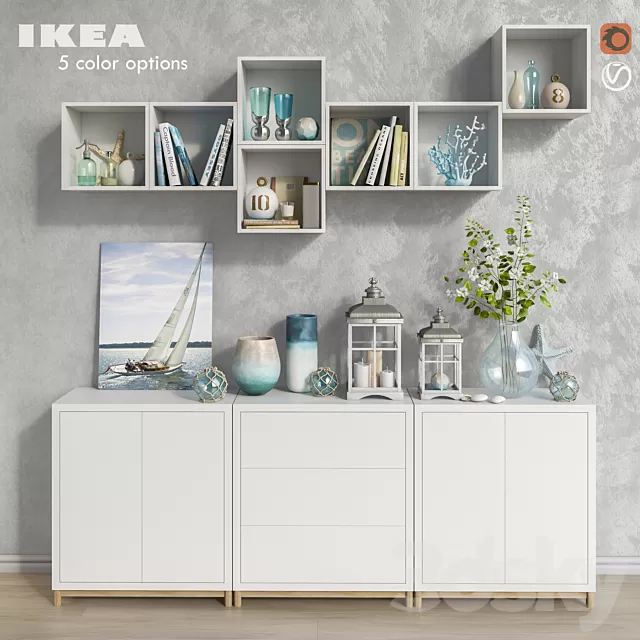 Decorative – Set – 3D Models – Modular furniture IKEA; accessories and decor set 8