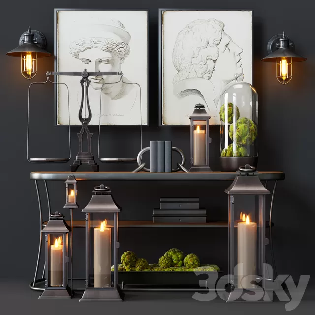 Decorative – Set – 3D Models – Pottery Barn Decorative Set