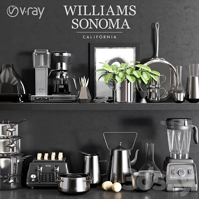 Decorative – Set – 3D Models – Williams Sonoma Chrome Set