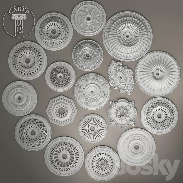 Decorative – Set – 3D Models – Ceiling outlet 1