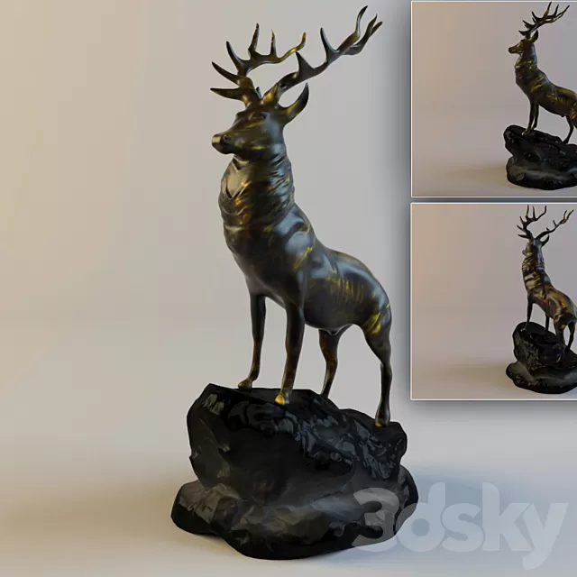 Sculpture – 3D Models – Deer Figurine