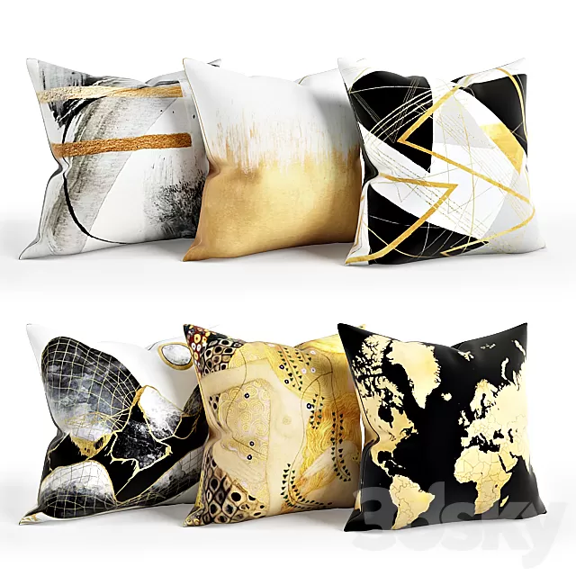 Pillows – 3D Models Download – Gold Pillow Set 003 Pillows – 3D Models Download – Gold Pillow Set 003