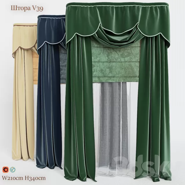 Curtain – 3D Models – Blind classic V39