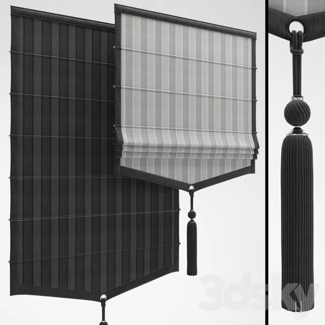 Curtain – 3D Models – Roman shade 23