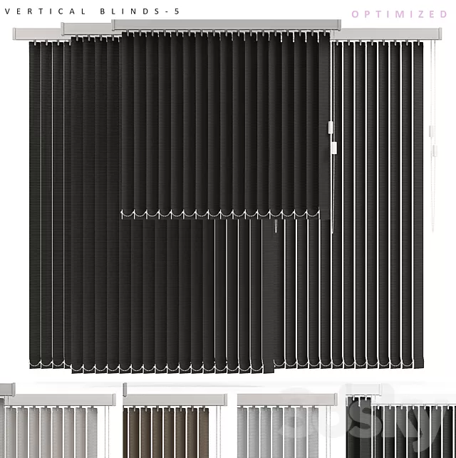 Curtain – 3D Models – VERTICAL BLINDS 5; OPTIMIZED
