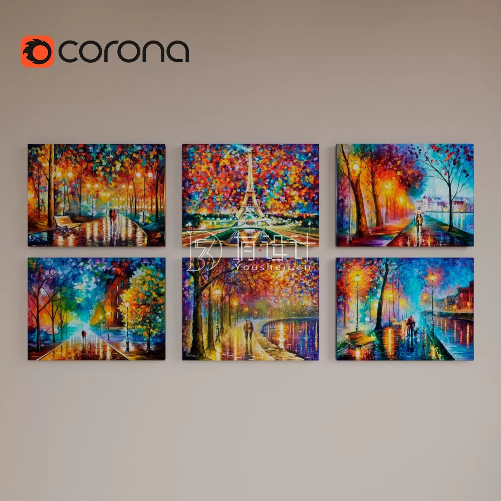 Frame – 3D Models – Oil painting on canvas