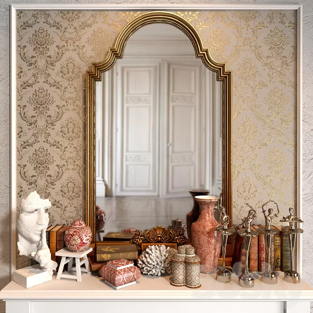 Mirror 3D Models Download – Decorative set with ballerinas
