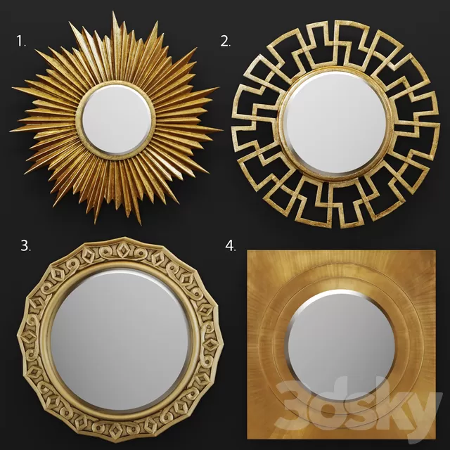 Mirror 3D Models Download – Mirror set by Bassett and House of Hampton Mirror 3D Models Download – Mirror set by Bassett and House of Hampton