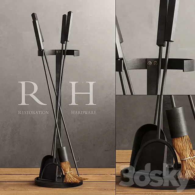 Other Decorative Objects – 3D Models – RH INDUSTRIAL HEARTH TOOL SET (max)