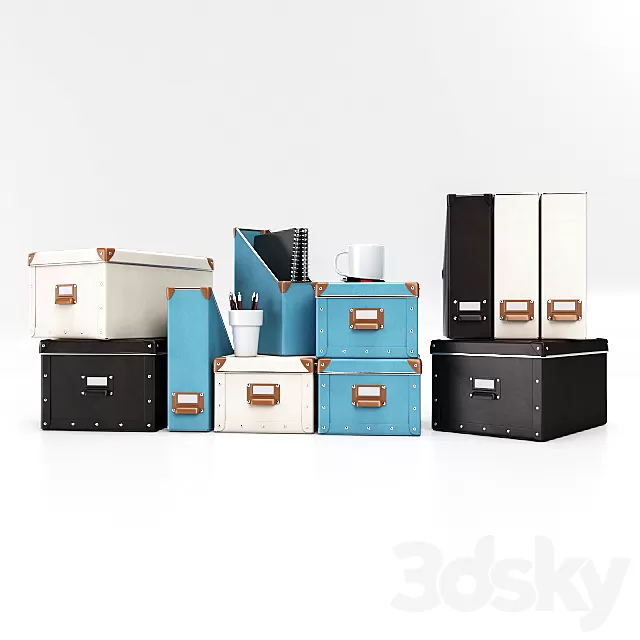Other Decorative Objects – 3D Models – Set of Ikea Fjalla boxes and addons