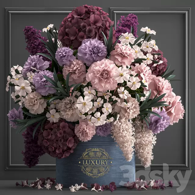 Plants – Flowers – 3D Models Download – A bouquet of flowers in a gift box 87