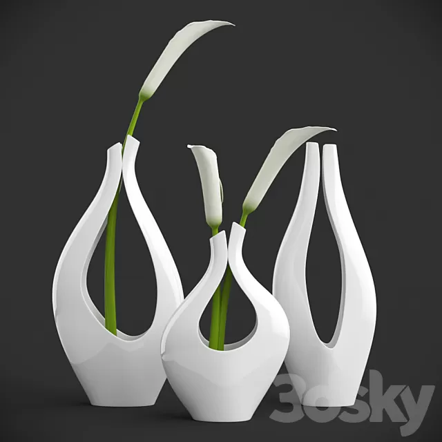Plants – Flowers – 3D Models Download – Calla lilies vases 77-88 Plants – Flowers – 3D Models Download – Calla lilies vases 77-88