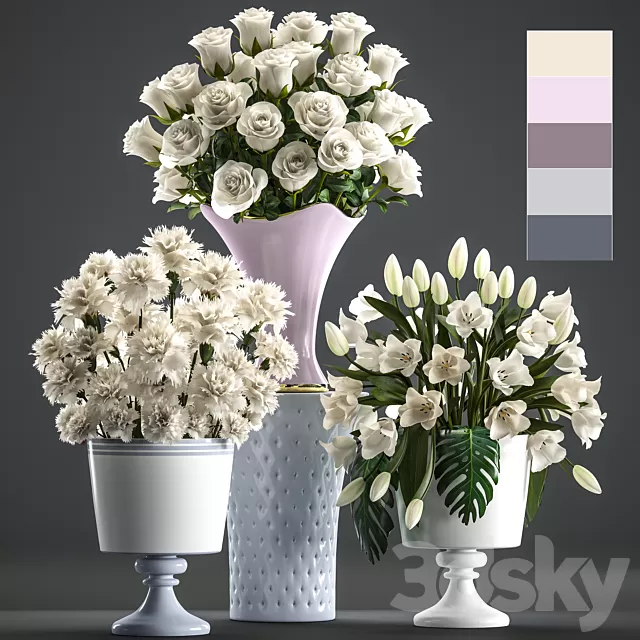 Plants – Flowers – 3D Models Download – Collection of flowers 58 White bouquets Plants – Flowers – 3D Models Download – Collection of flowers 58 White bouquets