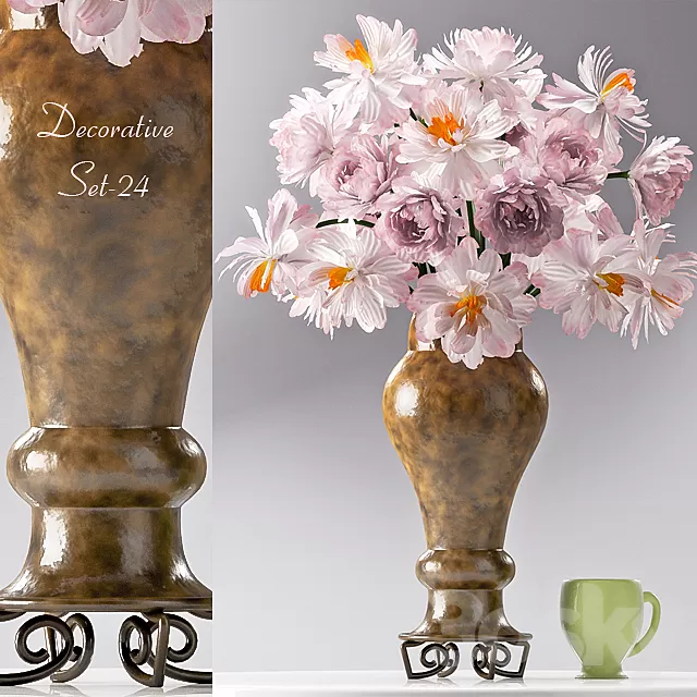Plants – Flowers – 3D Models Download – Decorative set with vase 24 Plants – Flowers – 3D Models Download – Decorative set with vase 24