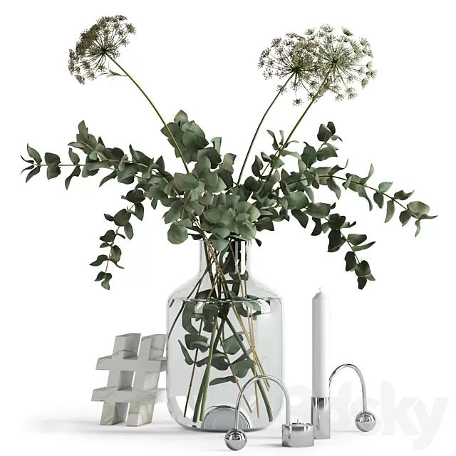 Plants – Flowers – 3D Models Download – Eucalyptus and Anna’s lace with decor Plants – Flowers – 3D Models Download – Eucalyptus and Anna’s lace with decor
