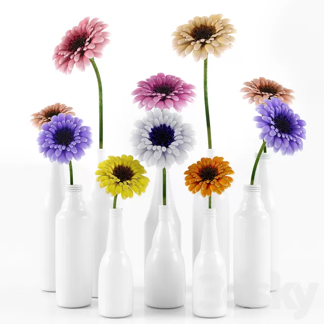 Plants – Flowers – 3D Models Download – GERBERA FLOWER WITH WHITE PLASTIC POTS Plants – Flowers – 3D Models Download – GERBERA FLOWER WITH WHITE PLASTIC POTS