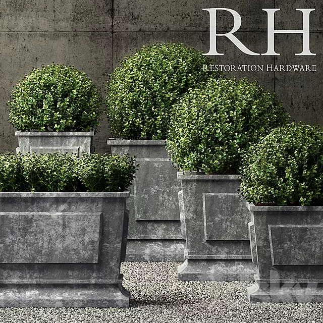 Plants – Flowers – 3D Models Download – Restoration Hardware estate zinc paneled planters