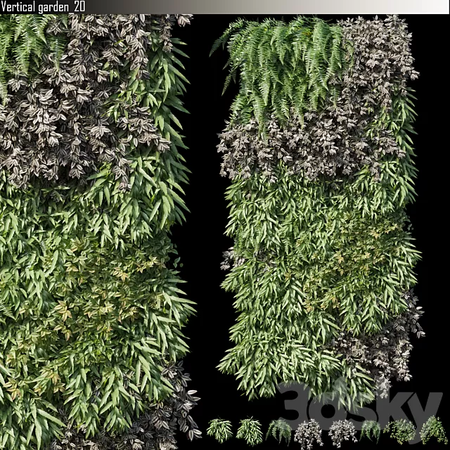 Plants – Flowers – 3D Models Download – Vertical garden 20