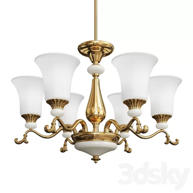 Ceiling Lights – 3D Models Download – Contemporary Clean Copper Chandelier 1