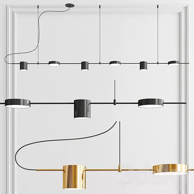 Ceiling Lights – 3D Models Download – Counterpoint LED Linear Pendant – 6 light