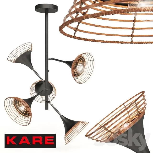 Ceiling Lights – 3D Models Download – Pendant Lamp Rattan 5-lite 17-1P524103R5 by Kare Design