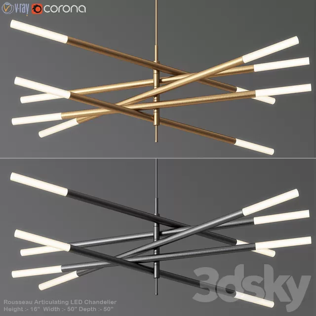 Ceiling Lights – 3D Models Download – Rousseau Articulating LED Chandelier