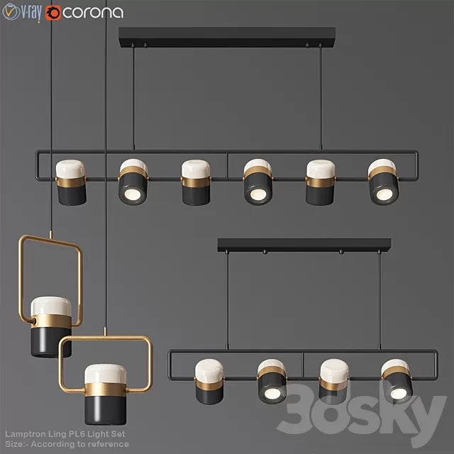 Spot Light – 3D Models – Lamptron Ling PL6 Light Set
