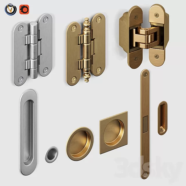 Doors – 3D Models – Door fittings Volkhovets from AGB and Simonswerk (Vray; Corona)