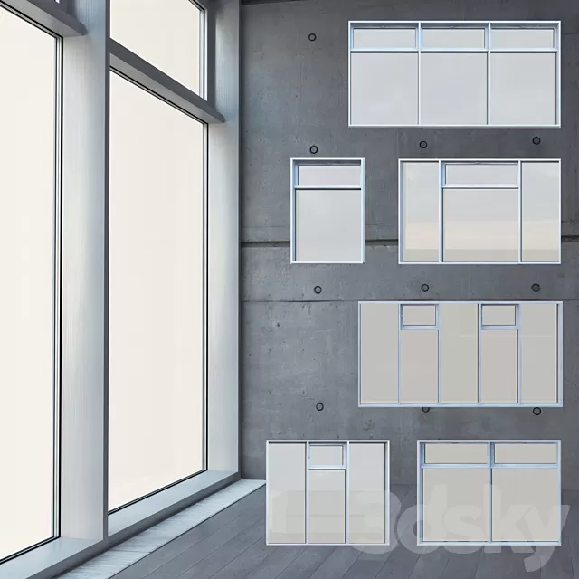 Windows – 3D Models – Stained glass with radiator 04 Windows – 3D Models – Stained glass with radiator 04