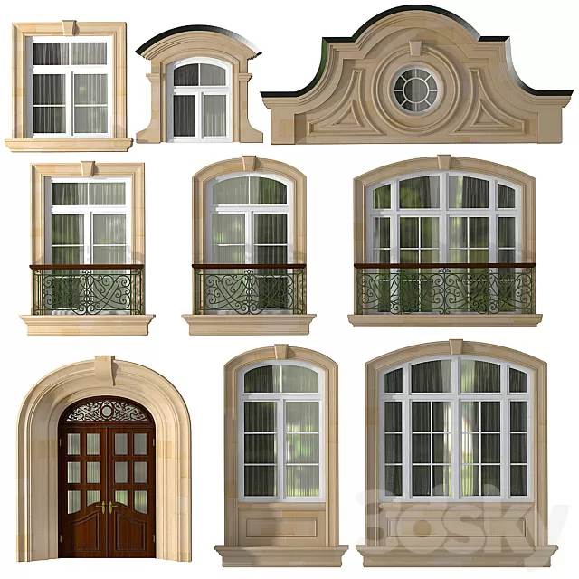 Windows – 3D Models – Windows and doors in the style of modern classics Windows – 3D Models – Windows and doors in the style of modern classics