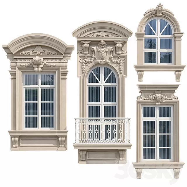 Windows – 3D Models – Windows in the style of modern classic 8 Windows – 3D Models – Windows in the style of modern classic 8