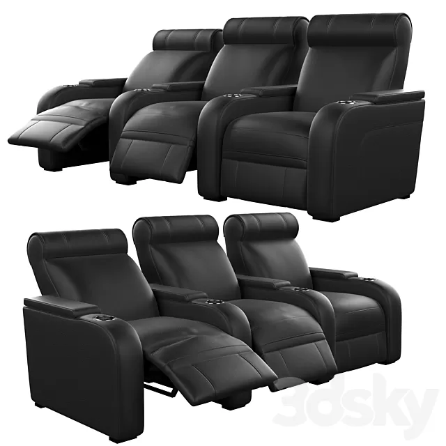Beauty Salon – 3D Models – Modular cinema seat 3 positions