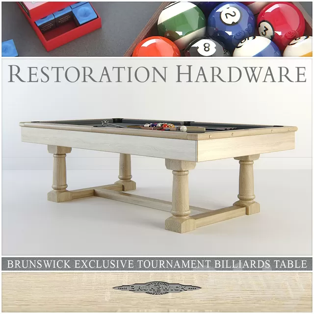 Sport – 3D Models – RH Brunswick exclusive tournament billiards table Sport – 3D Models – RH Brunswick exclusive tournament billiards table