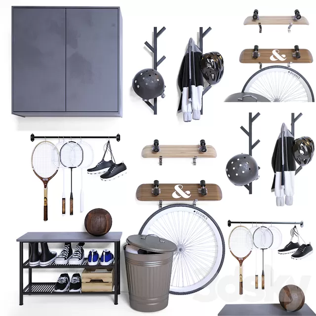 Sport – 3D Models – Storage of sports equipment in the hallway