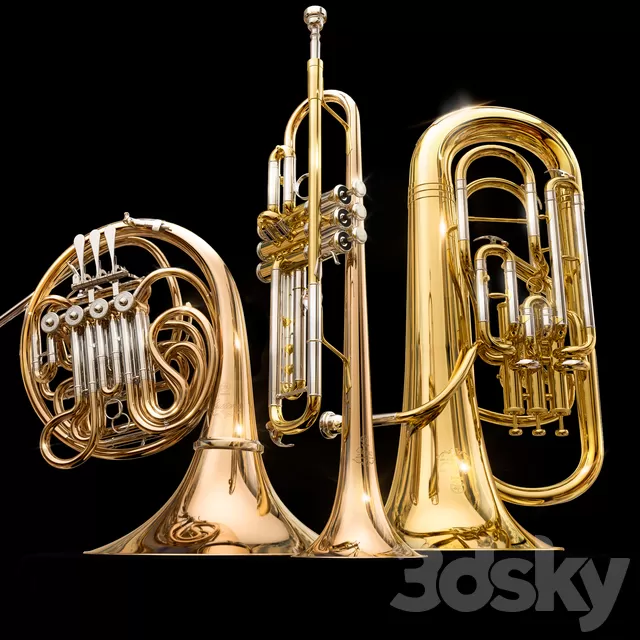 Musical Intrusments – 3D Models – Yamaha wind instruments