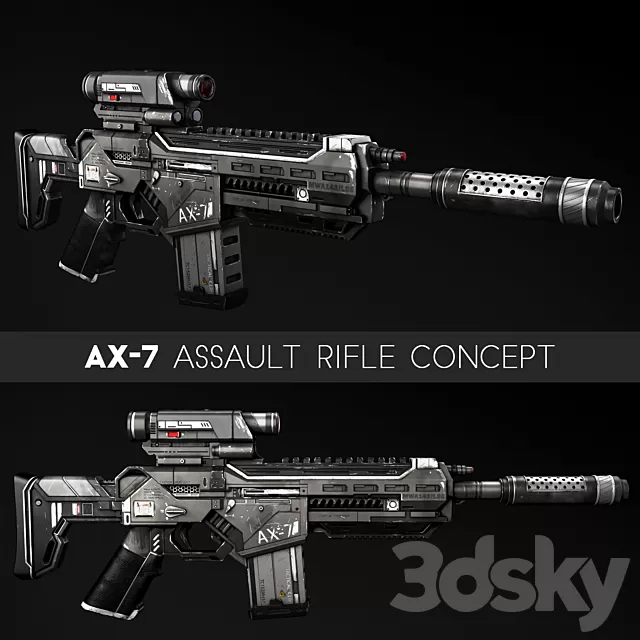Other Decor 3D Models – AX-7 Assault Rifle