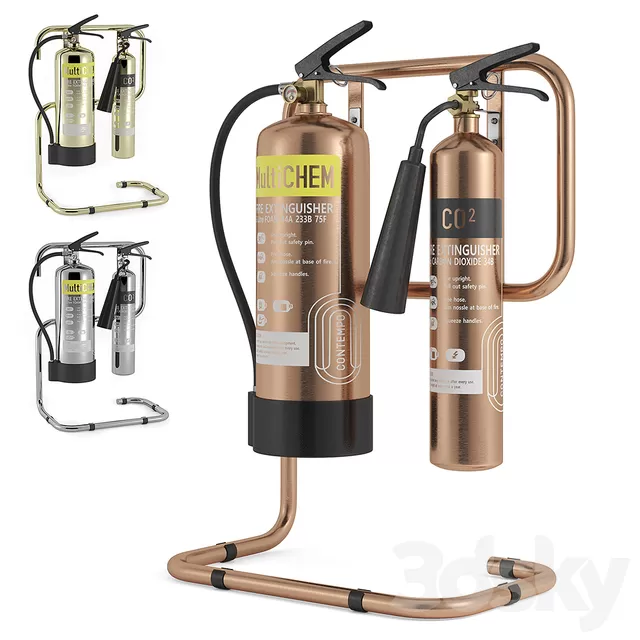 Other Decor 3D Models – Fire Extinguisher on Commanderfire Contempo Fire Extinguisher Stands