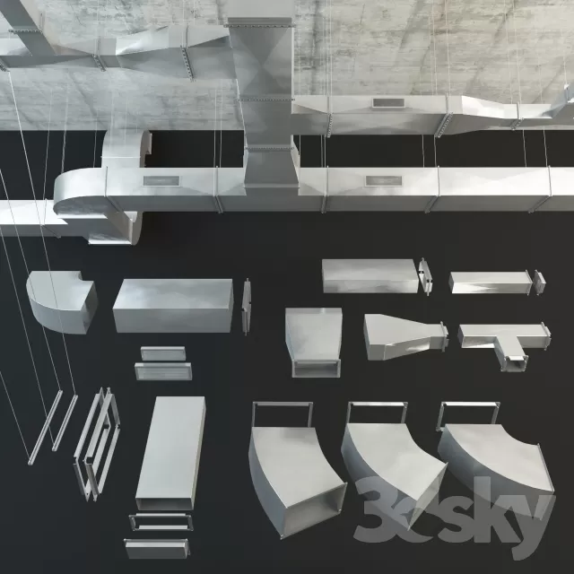 Other Decor 3D Models – Set ventilation pipes