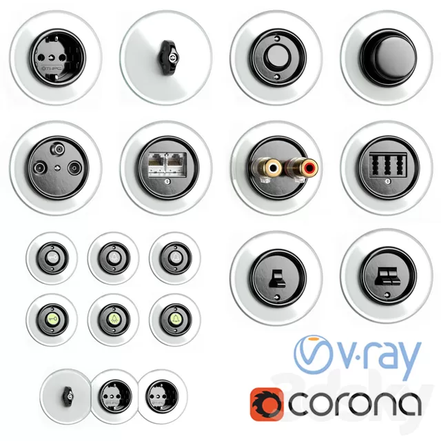 Other Decor 3D Models – Switches and sockets THPG Bakelite Glass Covering 3D model