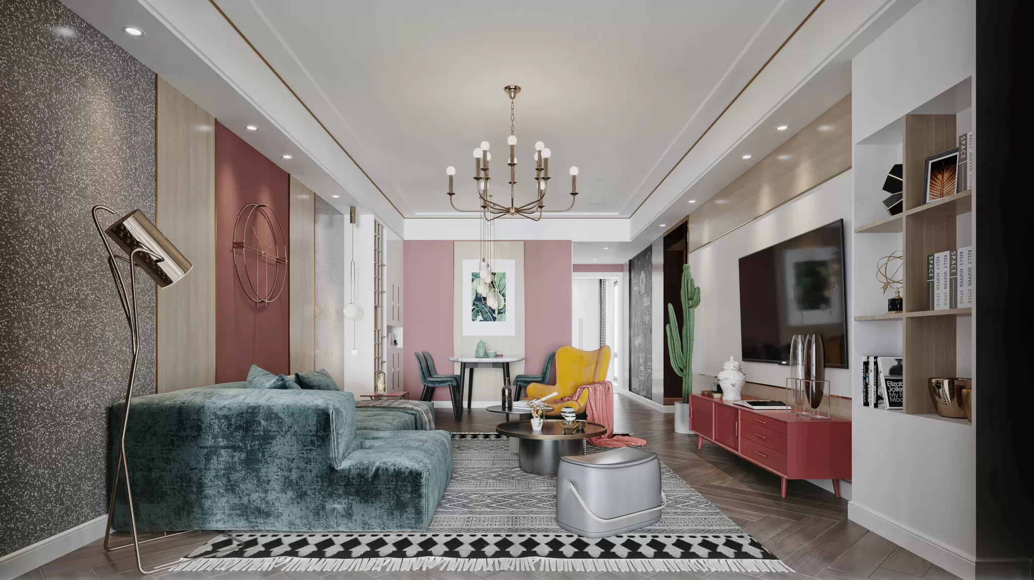 Corona Render Scene – Living Room 3D Models – 0048