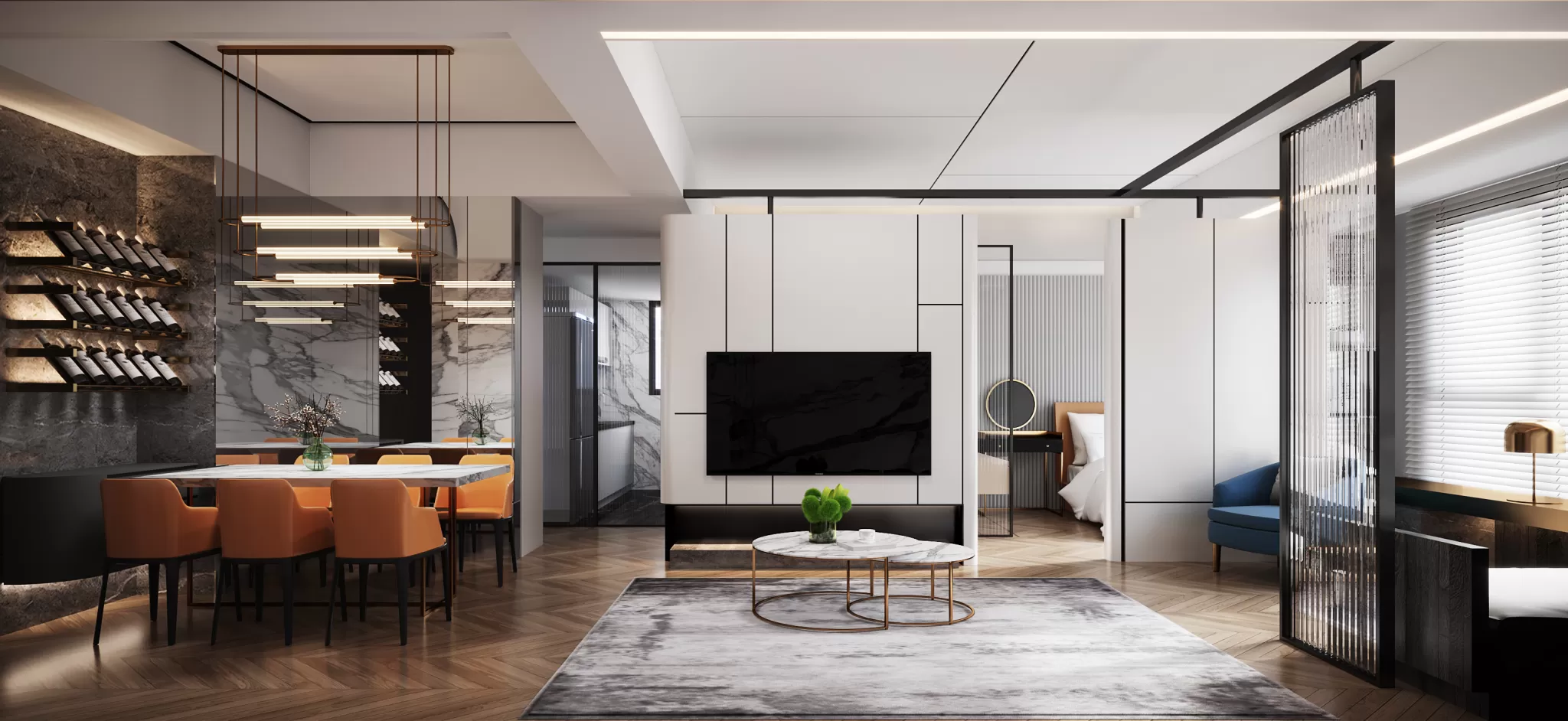 Corona Render Scene – Living Room 3D Models – 0090