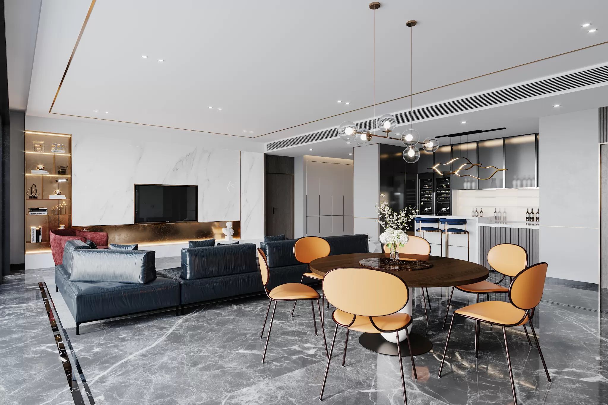 Corona Render Scene – Living Room 3D Models – 0094