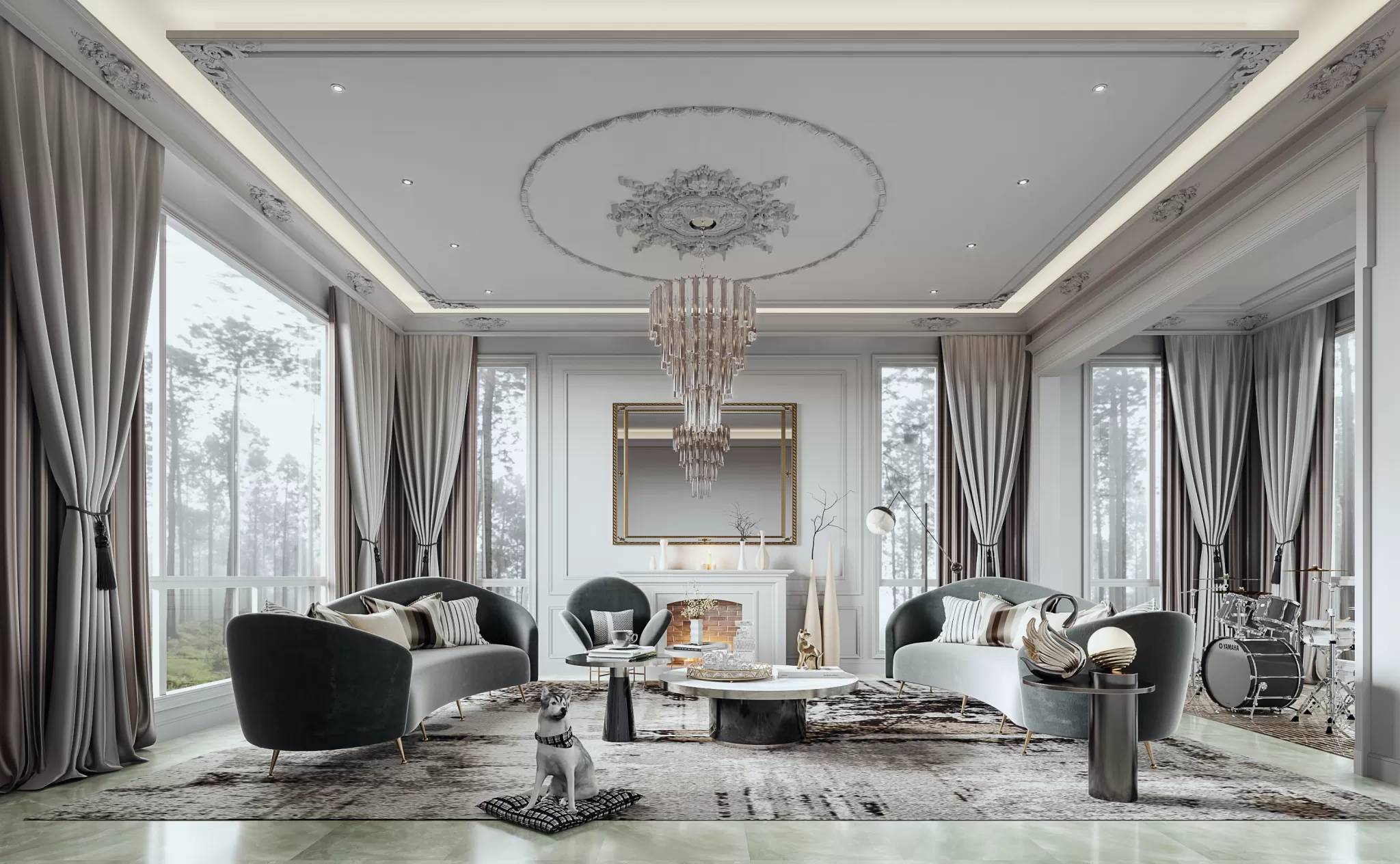 Corona Render Scene – Living Room 3D Models – 0098