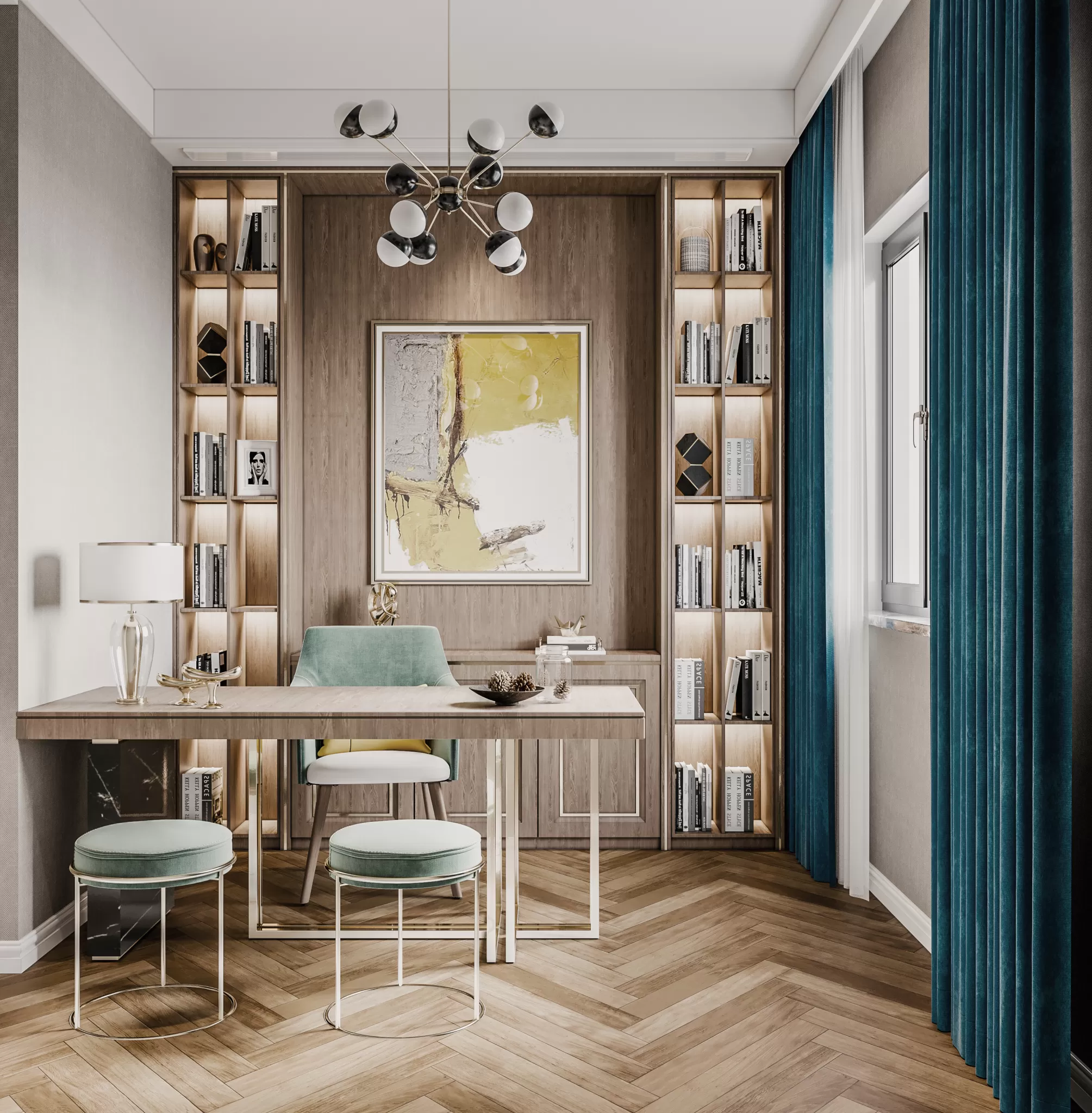 Corona Render Scene – Study Room 3D Models – 0011