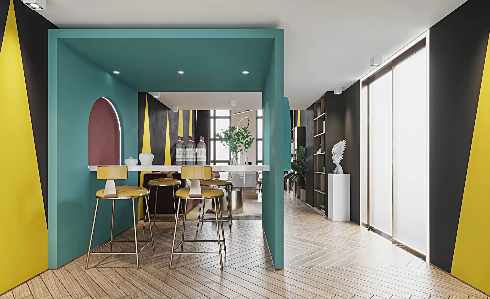 Corona Render Scene – Commercial Space 3D Models – 0041