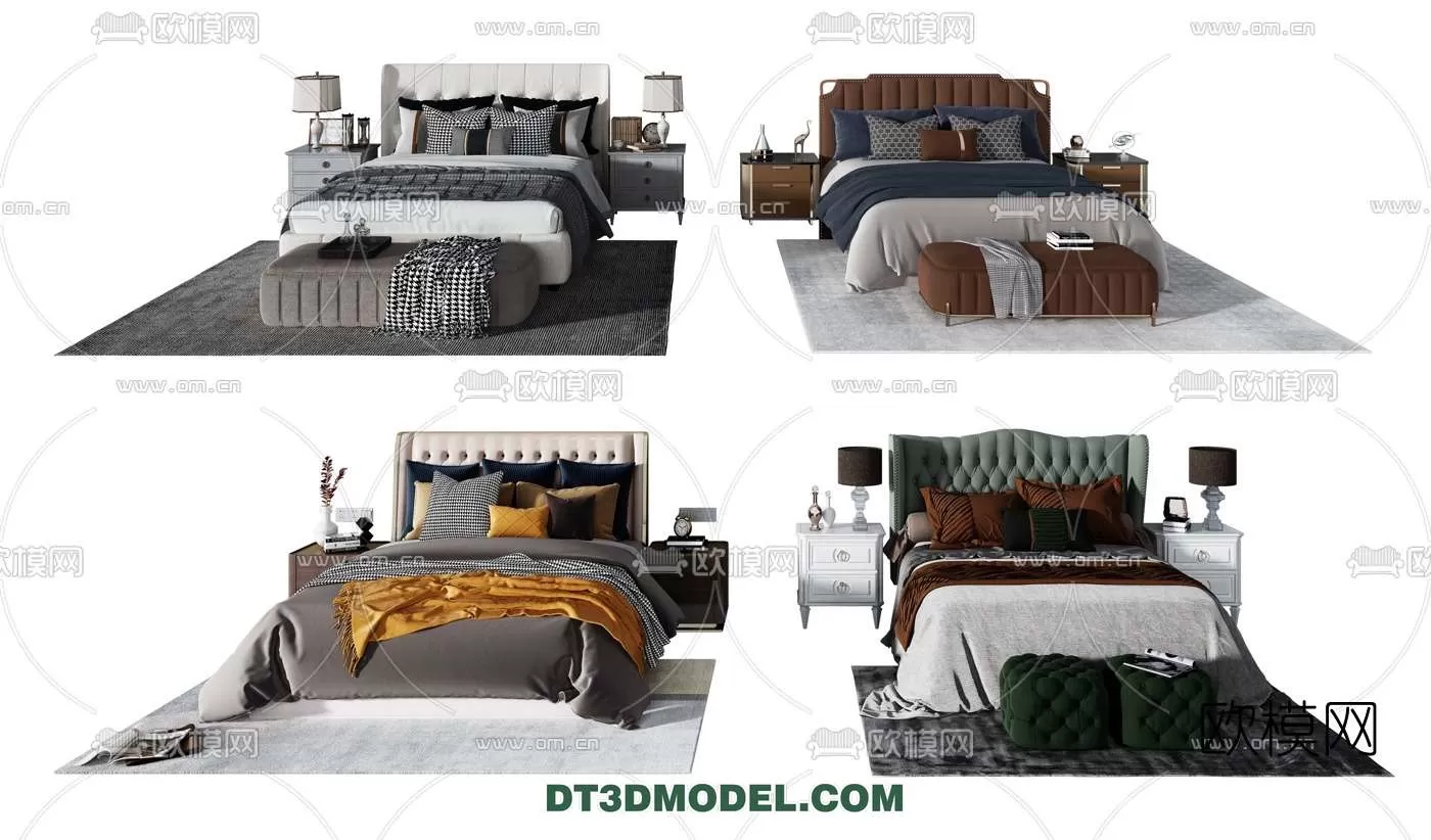 Double Bed 3D Models – 0001 Double Bed 3D Models – 0001