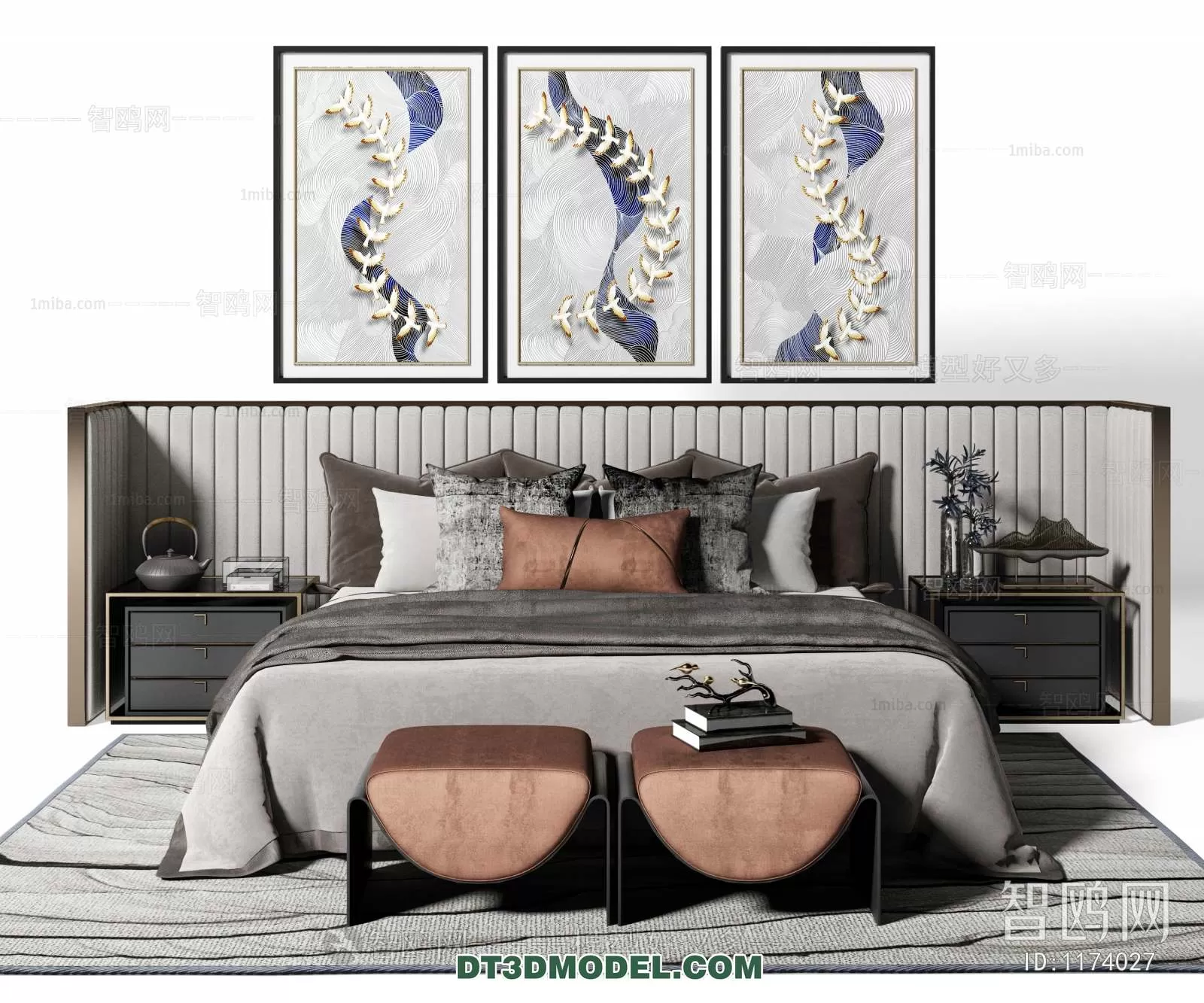 Double Bed 3D Models – 0023 Double Bed 3D Models – 0023