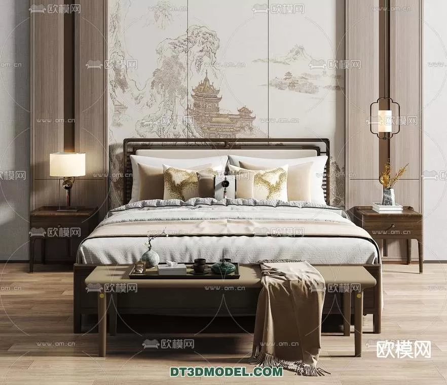 Double Bed 3D Models – 0064 Double Bed 3D Models – 0064