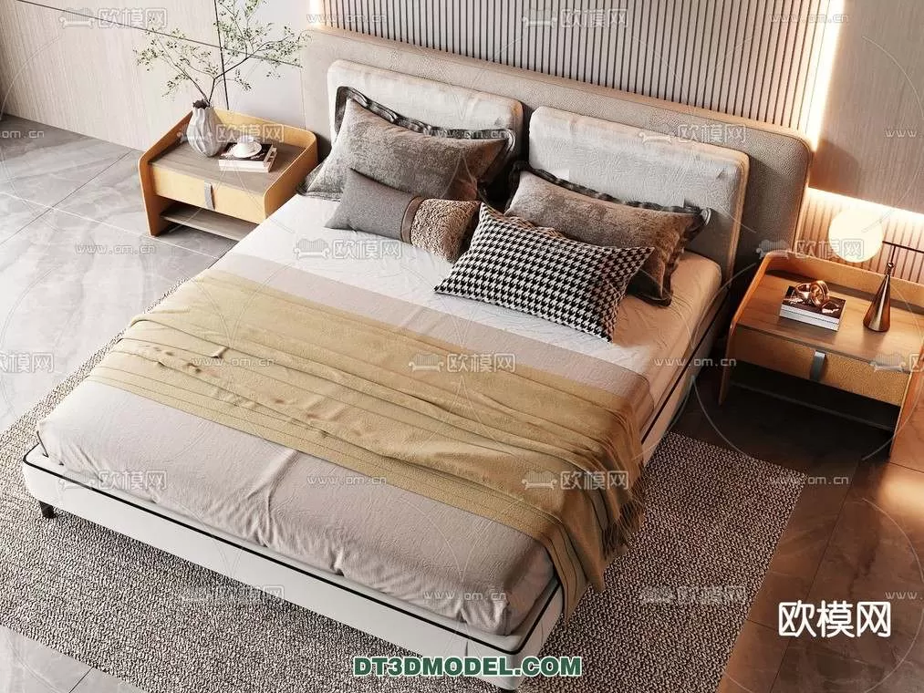 Double Bed 3D Models – 0069 Double Bed 3D Models – 0069