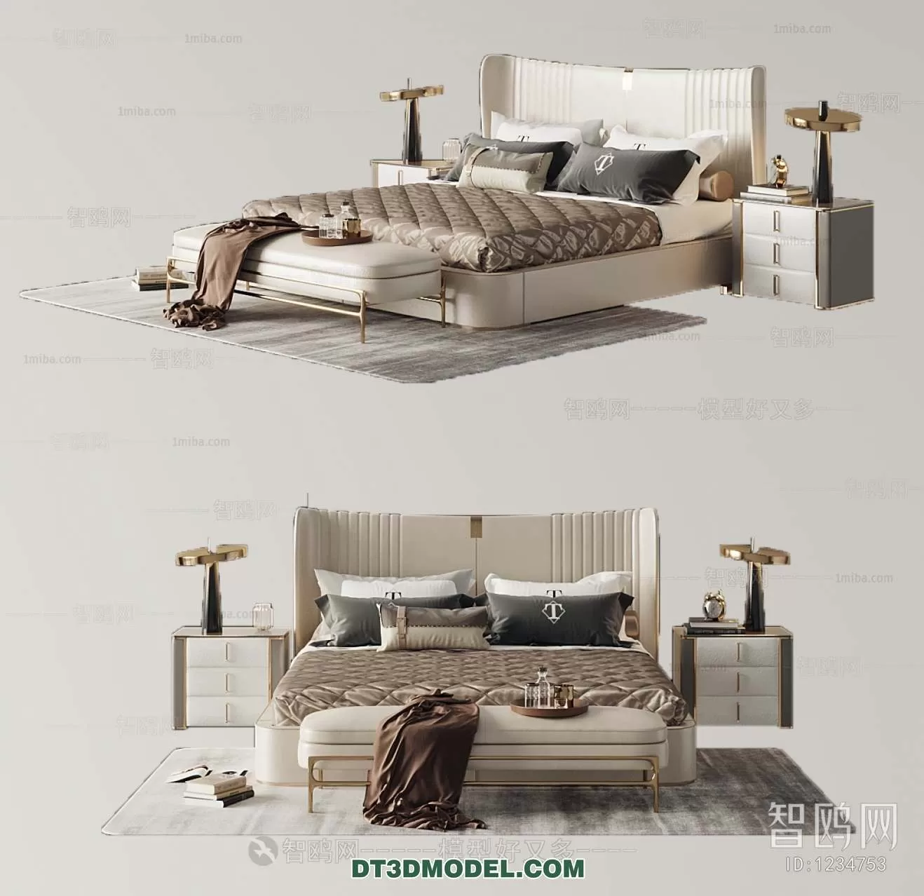 Double Bed 3D Models – 0075 Double Bed 3D Models – 0075